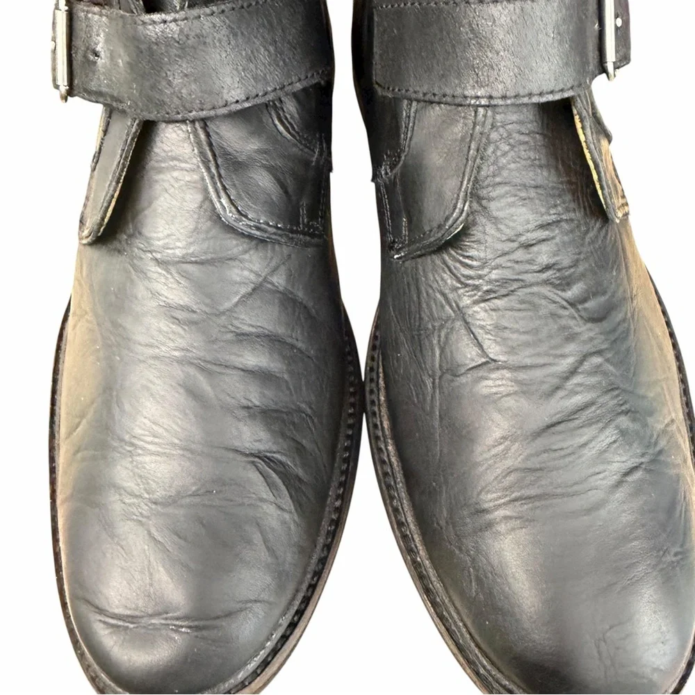 UGG Australia Black Leather Buckle‎ Ankle Boots – Size 9.5 Men
